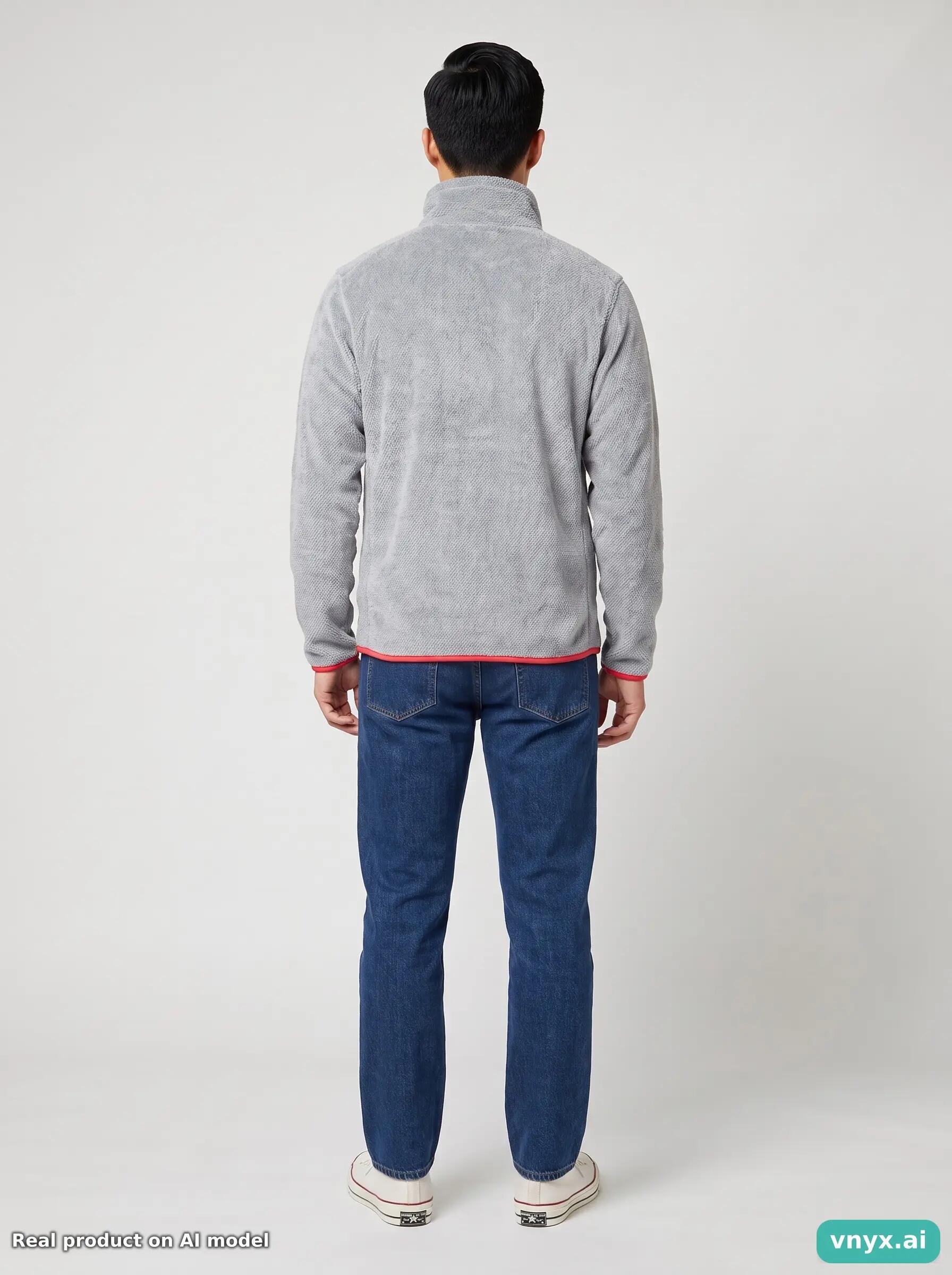 Second Life - Patagonia Light Grey Fleece Pullover Men S 4/5