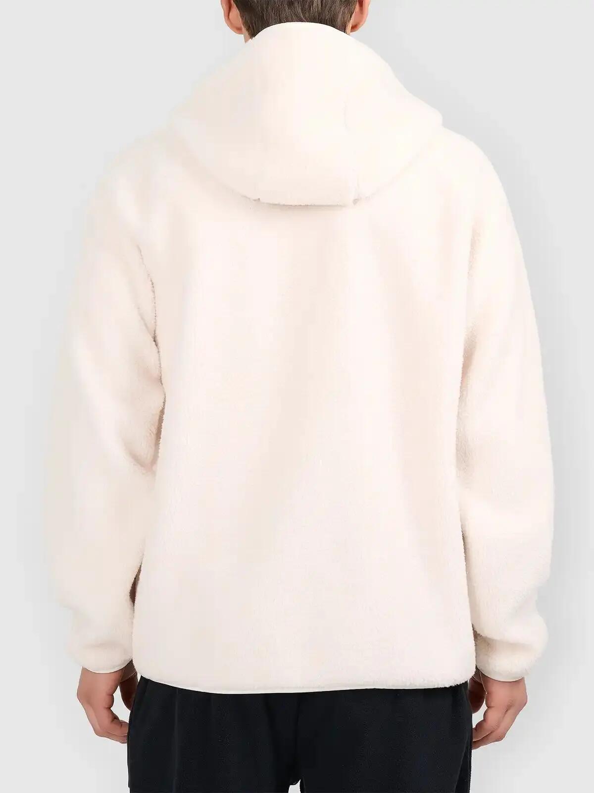 Bluza polarowa męska z kapturem beżowa 4F XL 4/6