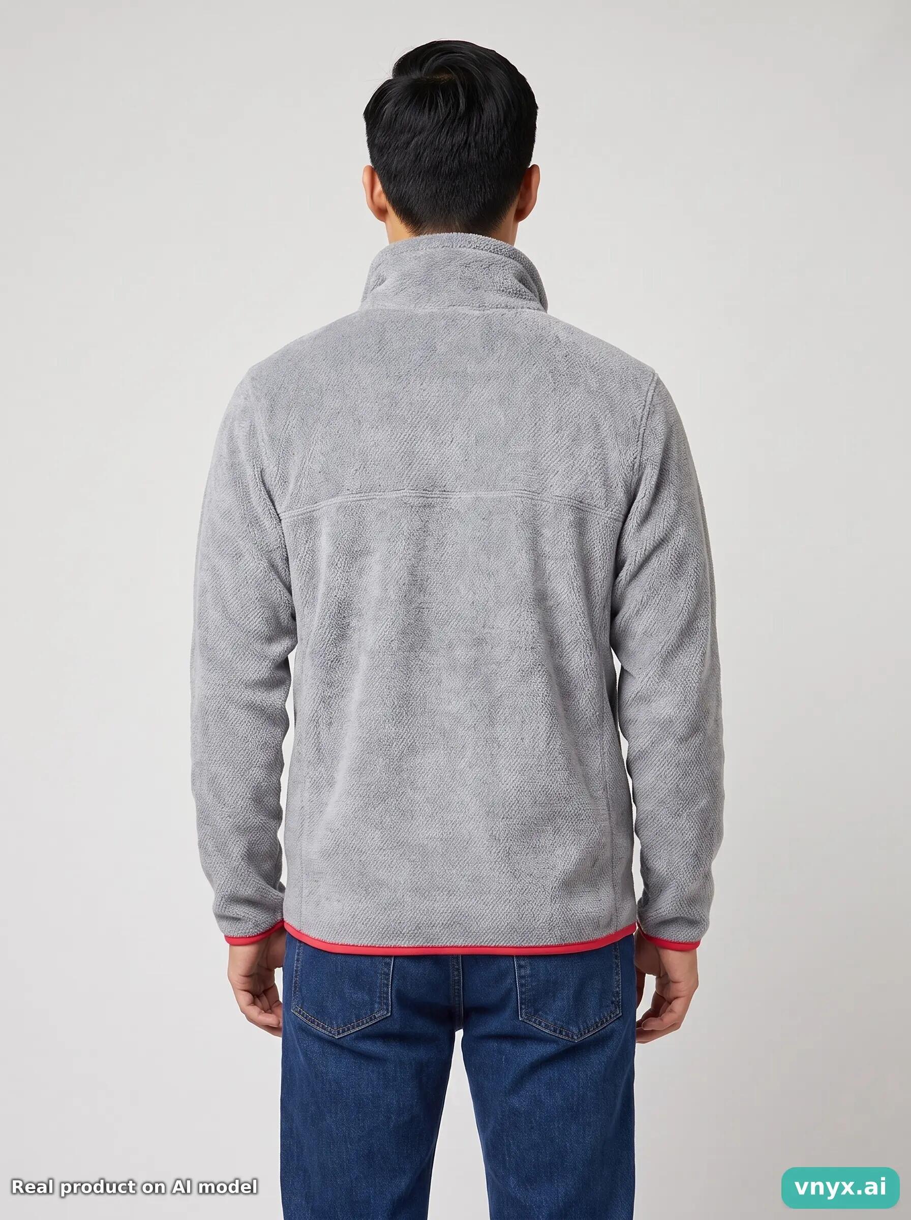 Second Life - Patagonia Light Grey Fleece Pullover Men S 2/5