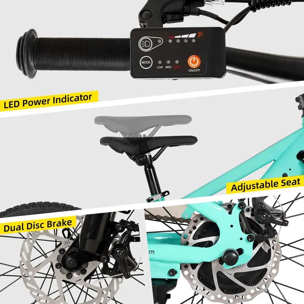 Kinder Jugendliche E-Mountainbike 20/24 Zoll 250W Akku 5/6