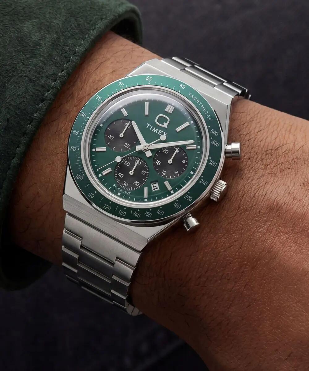 Timex Chronographe Montre Argent/Vert TW2Y88500 6/6