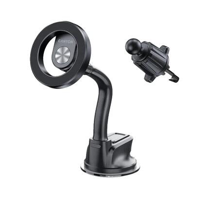 Support de téléphone magnétique Canyon OnGrip Ventouse + Air Vent Noir