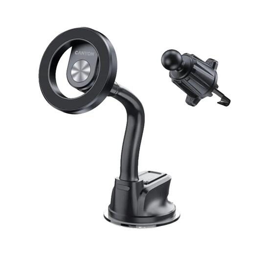 Support de téléphone magnétique Canyon OnGrip Ventouse + Air Vent Noir