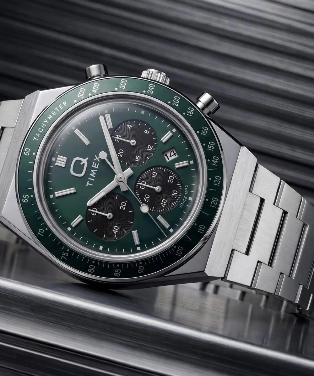 Timex Chronographe Montre Argent/Vert TW2Y88500 5/6