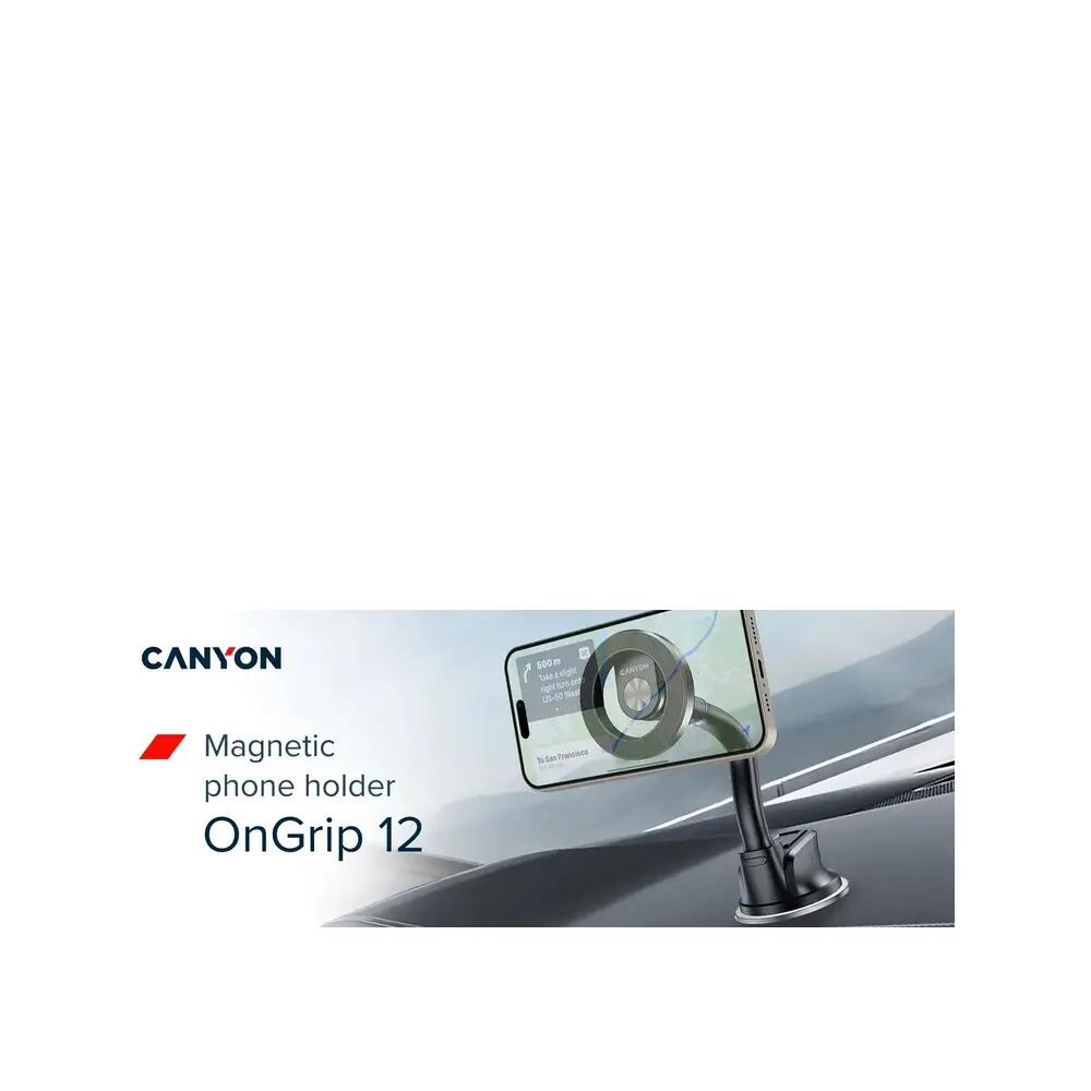 Support de téléphone magnétique Canyon OnGrip Ventouse + Air Vent Noir 2/3