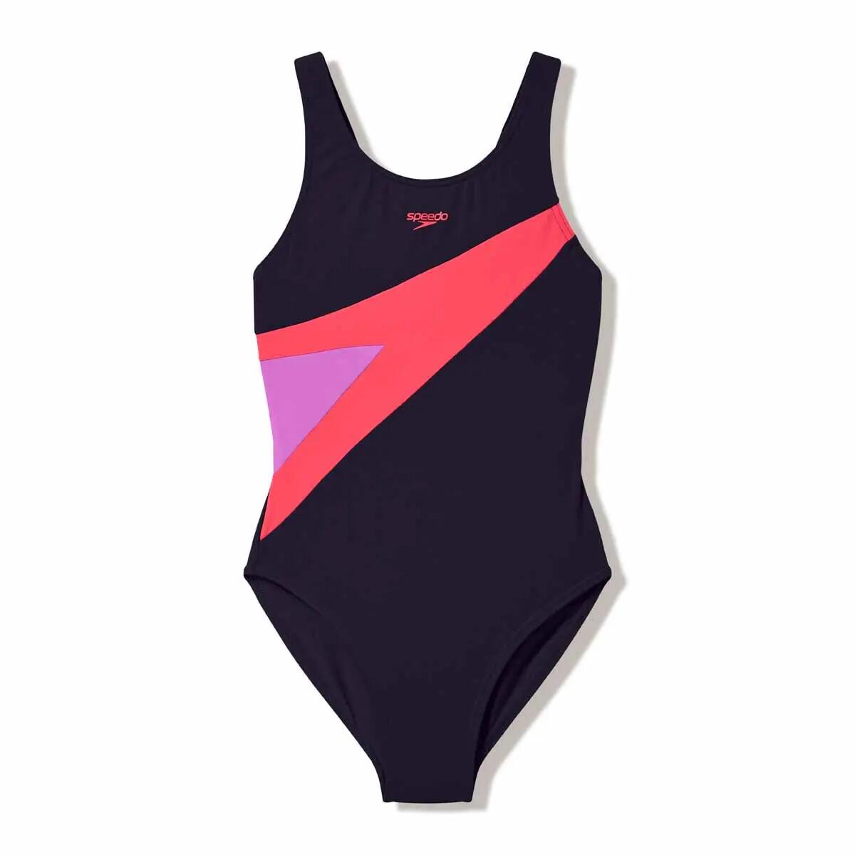 Speedo Girls Hyperboom Butterfly Back Swimsuit - Anthracite/Post It Pink 1/1