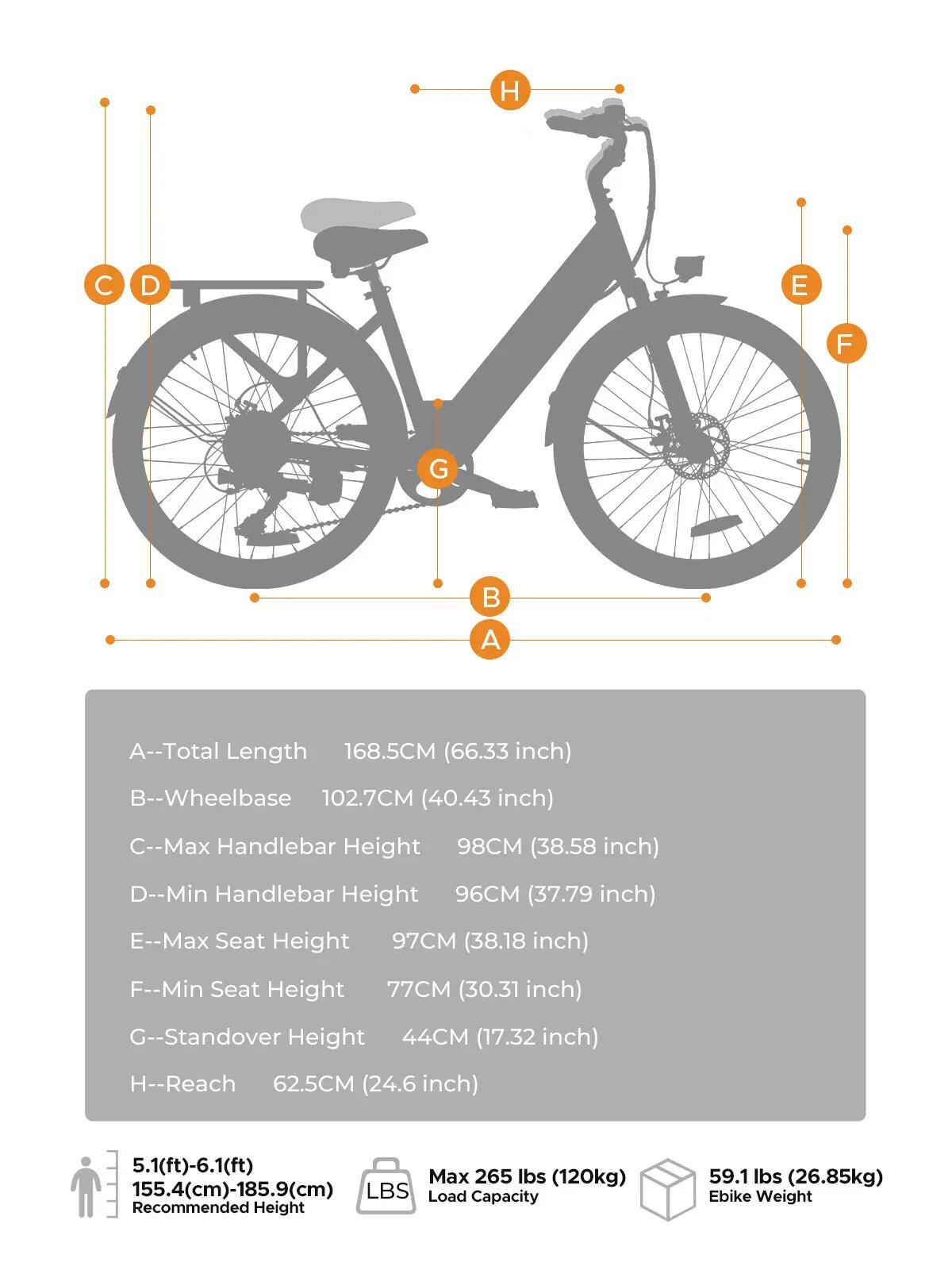 Bicicletă electrică de oraș HillMiles MileCity 1 250W 468Wh 26-inch 7/9