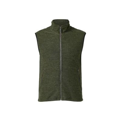 Mouwloos wollen vest kurre full zip loden green heren - groen