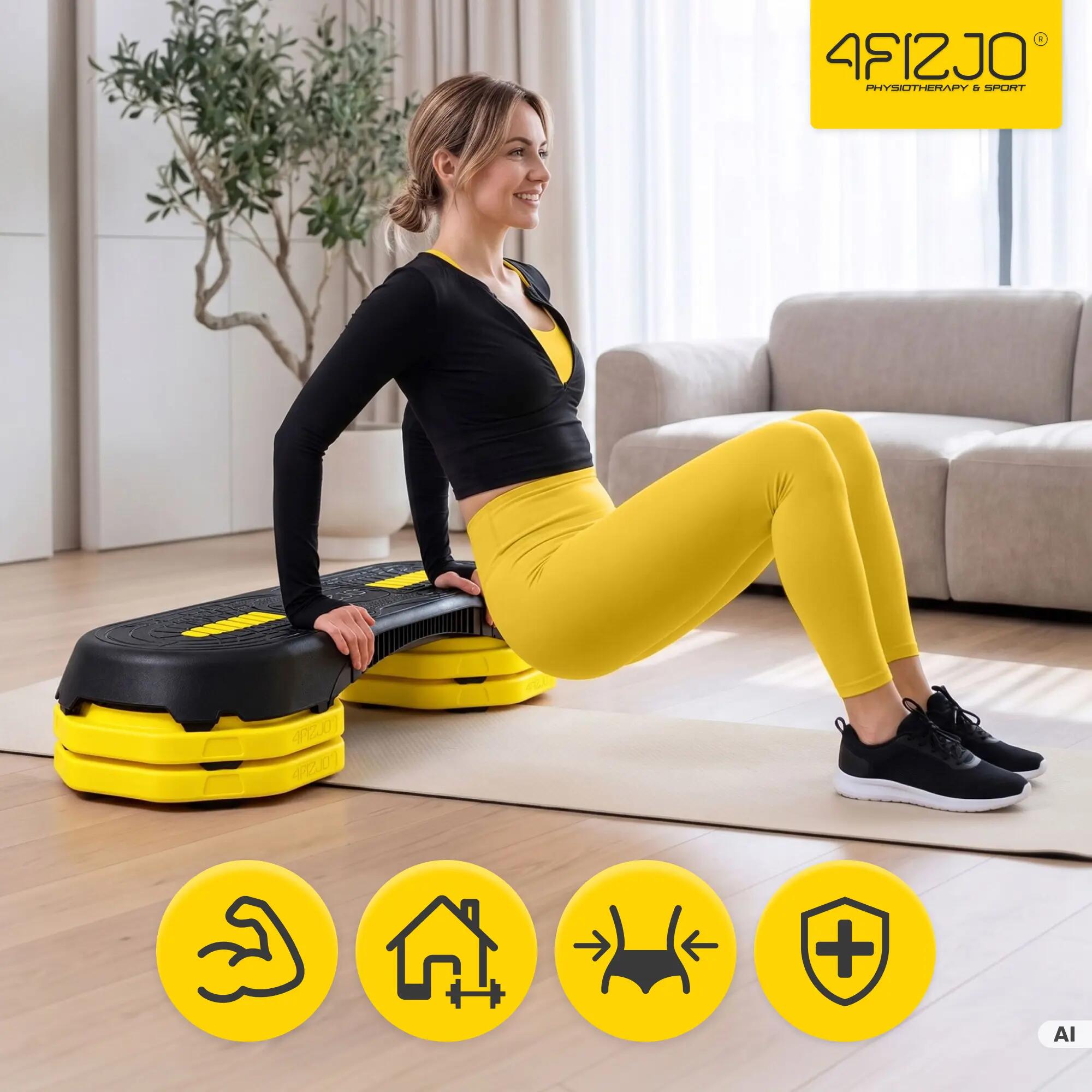 Step do ćwiczeń 3-stopniowy podest aerobik regulowany fitness 4FIZJO 4/12