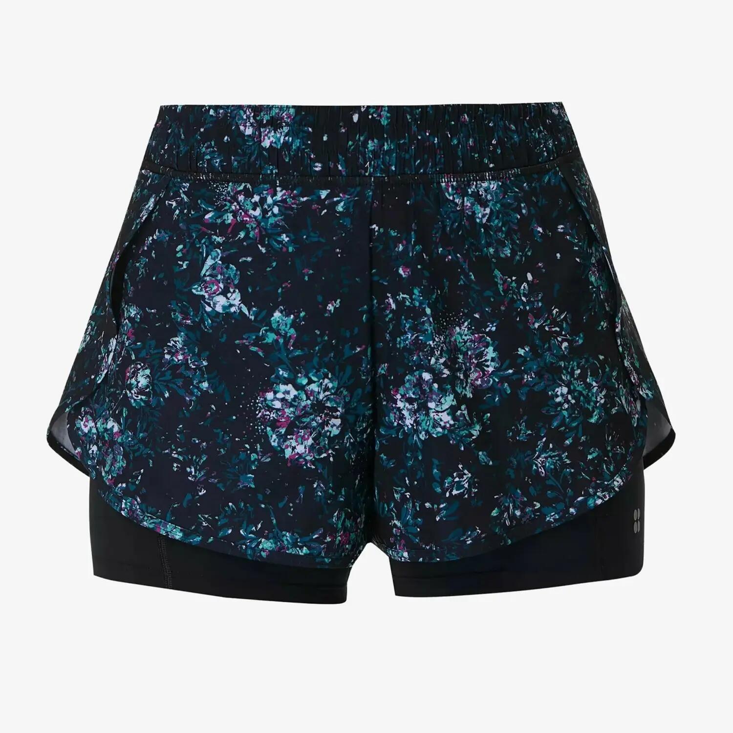 Womens/Ladies Printed Shorts (Black/Peony) 2/4