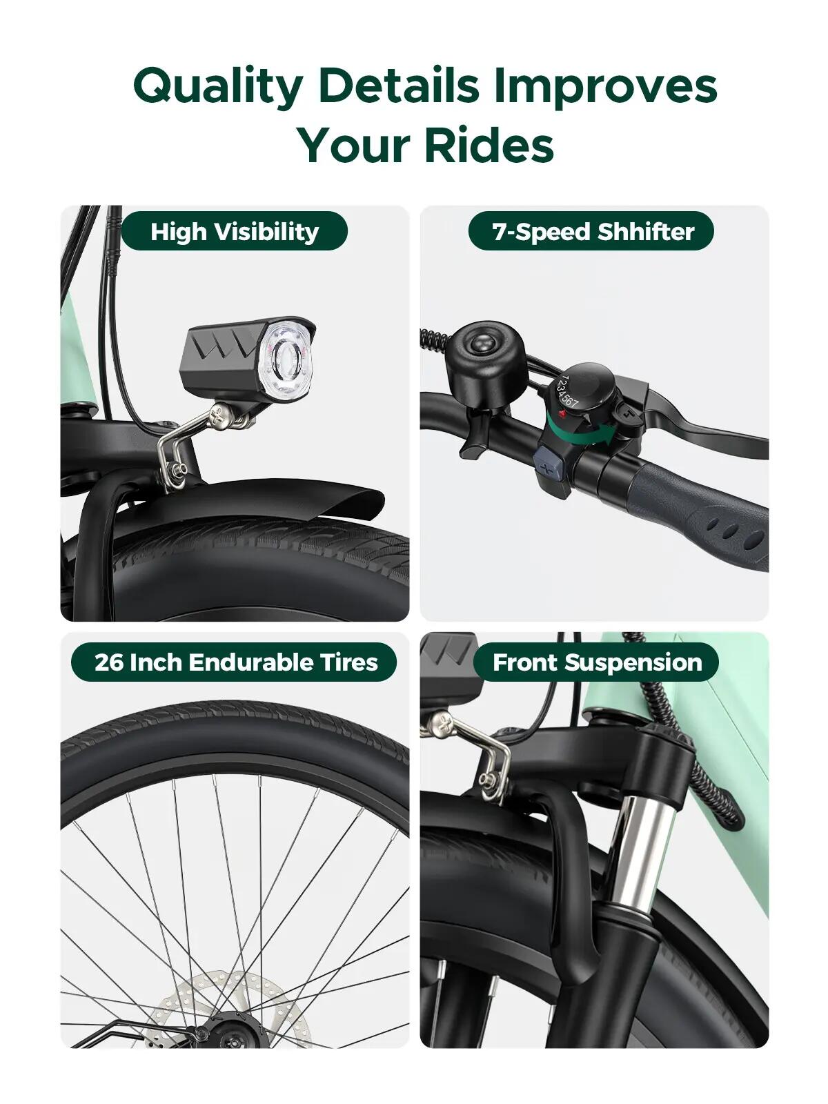 Bicicletă electrică de oraș HillMiles MileCity 1 250W 468Wh 26-inch 4/9