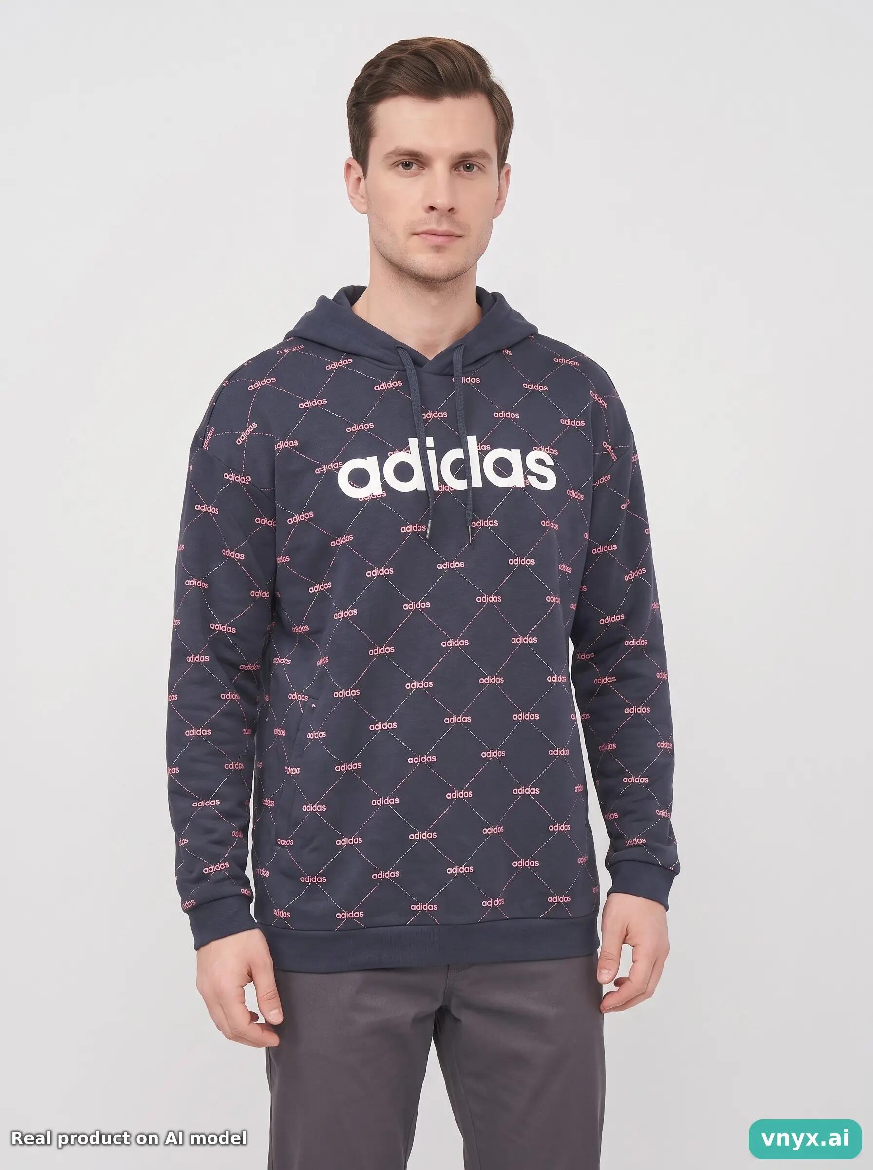 Second Life - Vintage Adidas Navy Hoodie Men M 5/5