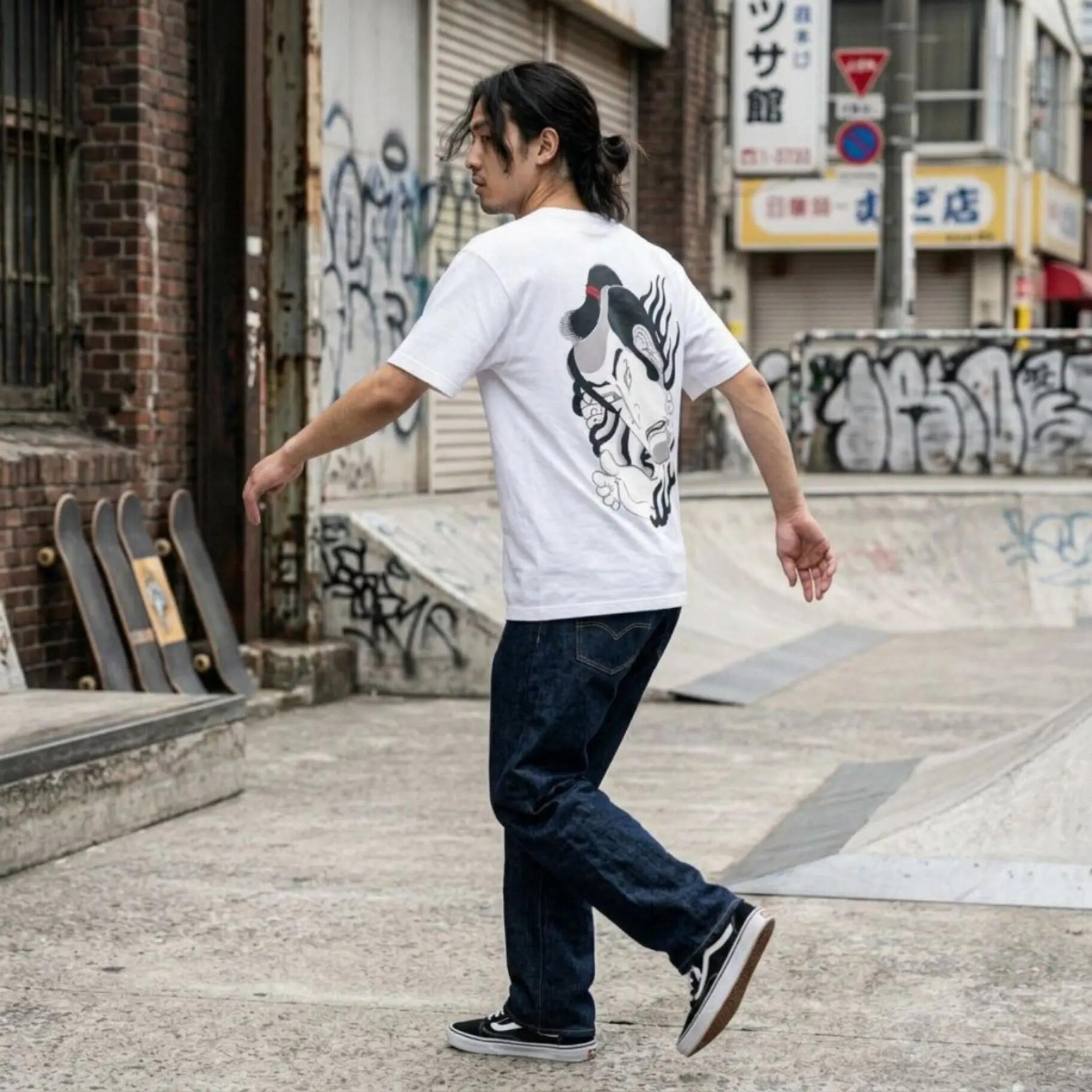 T-shirt Ghettoblaster Japan Samurai whi 8/8