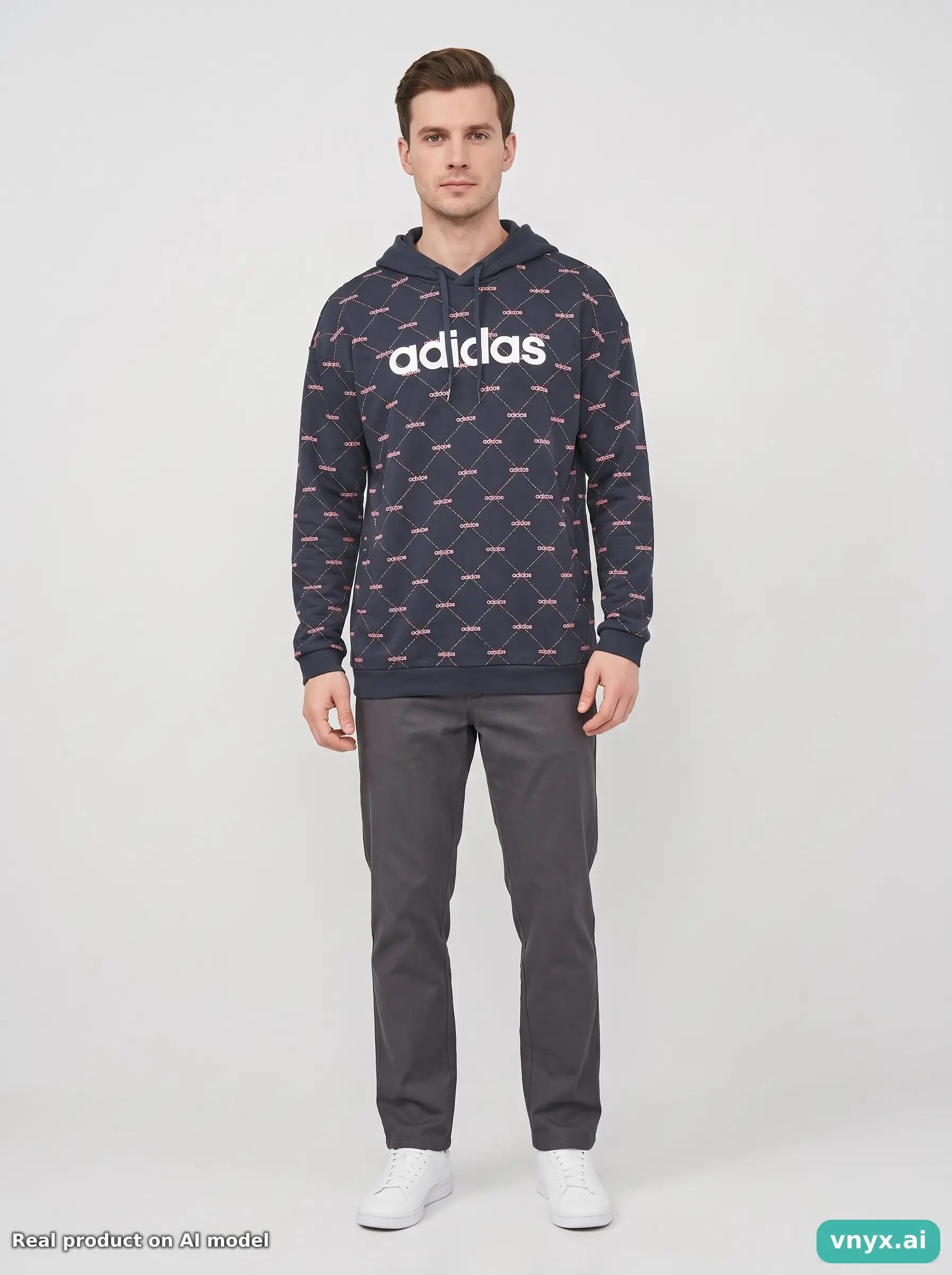 Second Life - Vintage Adidas Navy Hoodie Men M 3/5