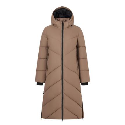 Veste Longue Matelassée Et Unie À Capuche Ajustable Et Amovible MERIDA Femme