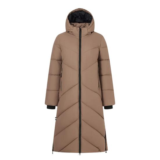 Veste Longue Matelassée Et Unie À Capuche Ajustable Et Amovible MERIDA Femme