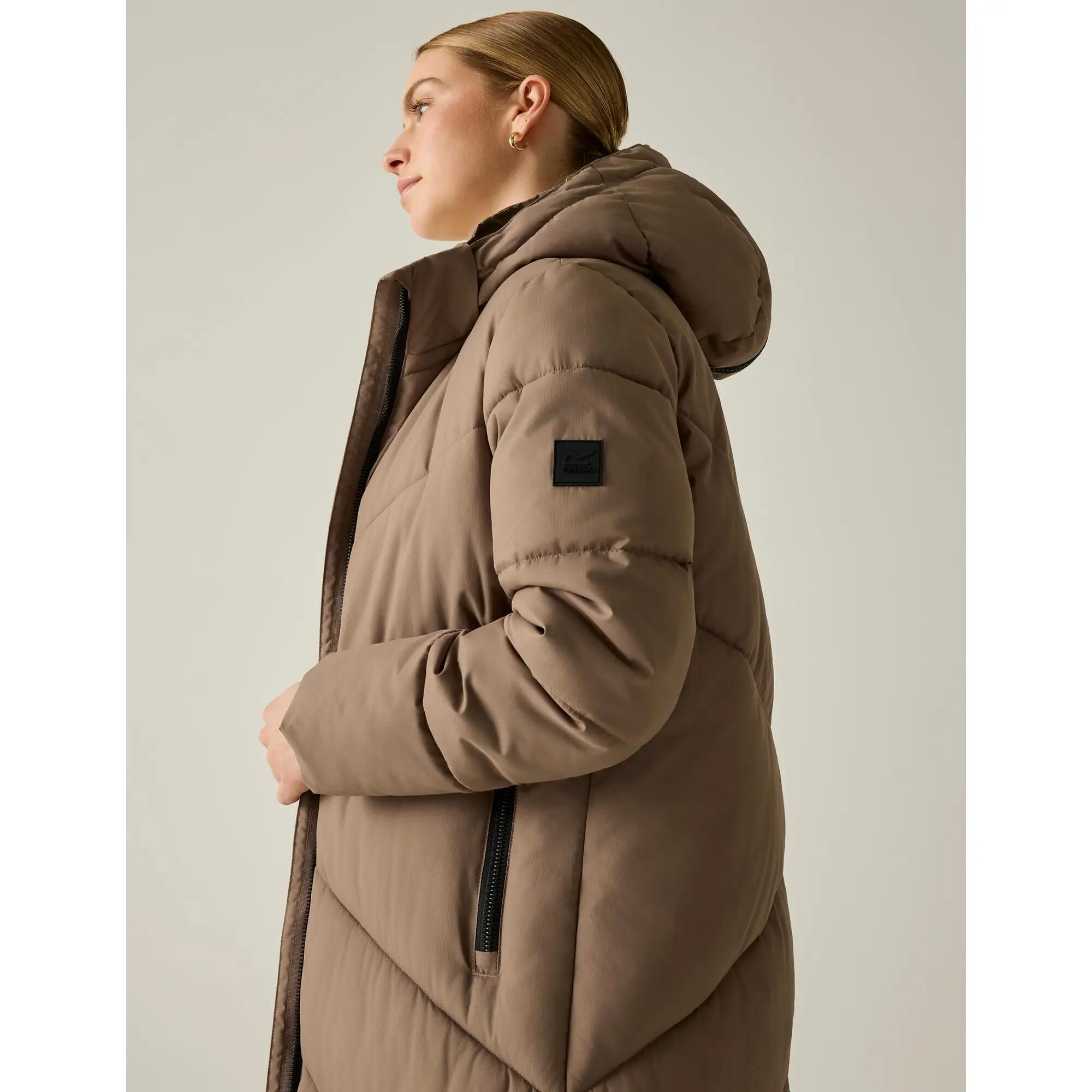 Casaco acolchoado de comprimento longo Merida para senhora (Mocha) 6/7