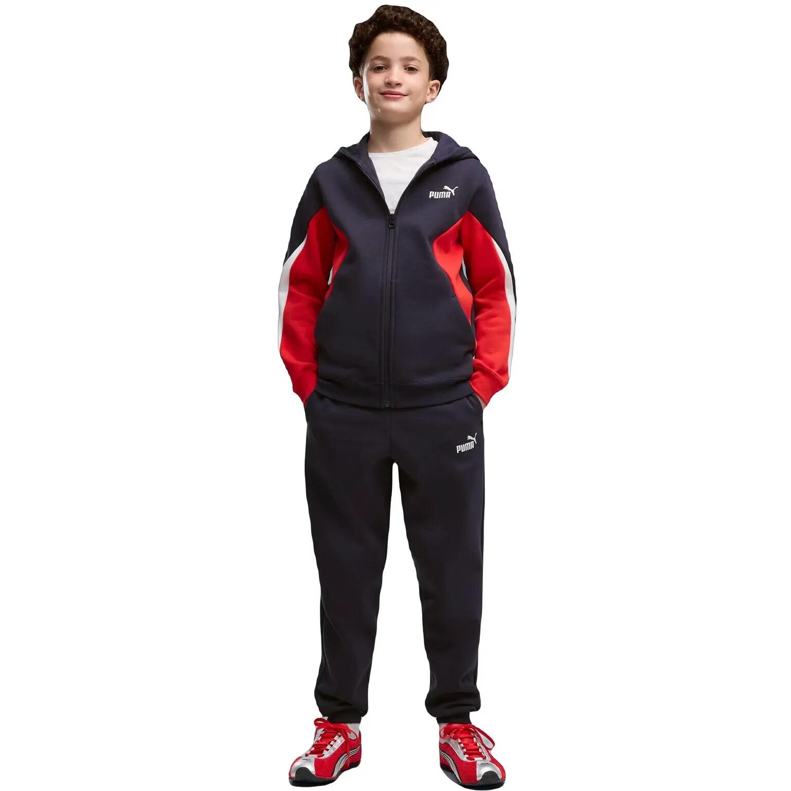 Trening copii Puma Ess Block Full-zip Sweat Suit B, Negru - Imagine 1