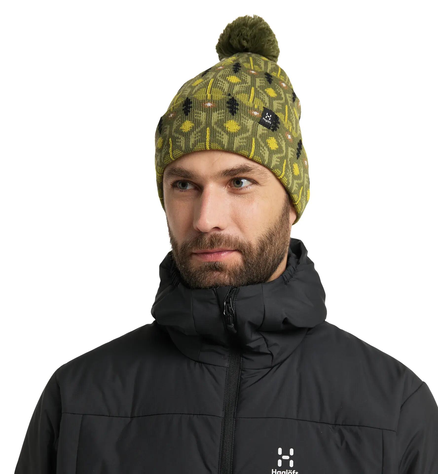 Caciulă Haglöfs Mountain Jaquard Beanie – Olive Green Pattern 4/5