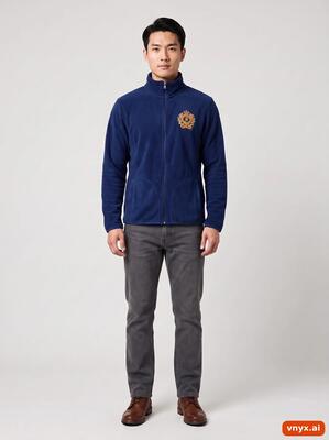 Second life - vintage ralph lauren navy fleece jacket men m