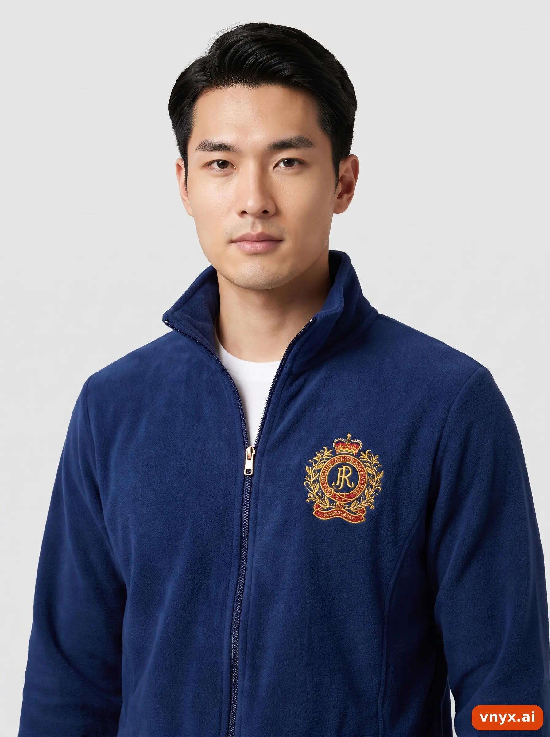 Second Life - Vintage Ralph Lauren Navy Fleece Jacket Men M 5/5