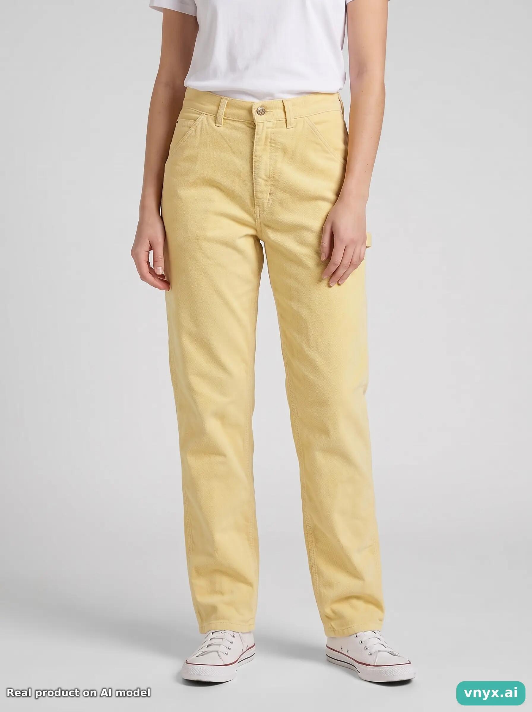 Second Life - Vintage Lee Pale Yellow Trousers Women 33 5/6