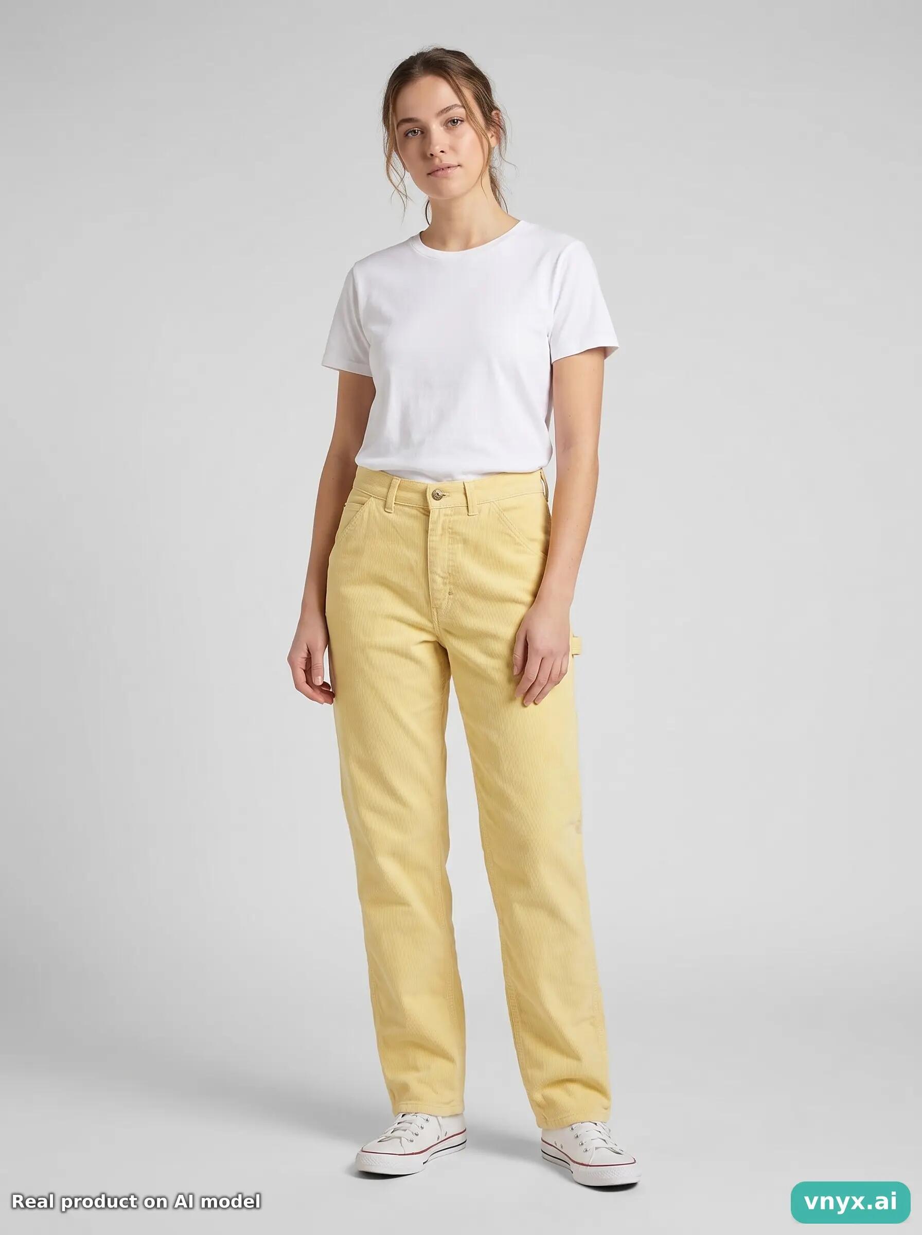 Second Life - Vintage Lee Pale Yellow Trousers Women 33 3/6