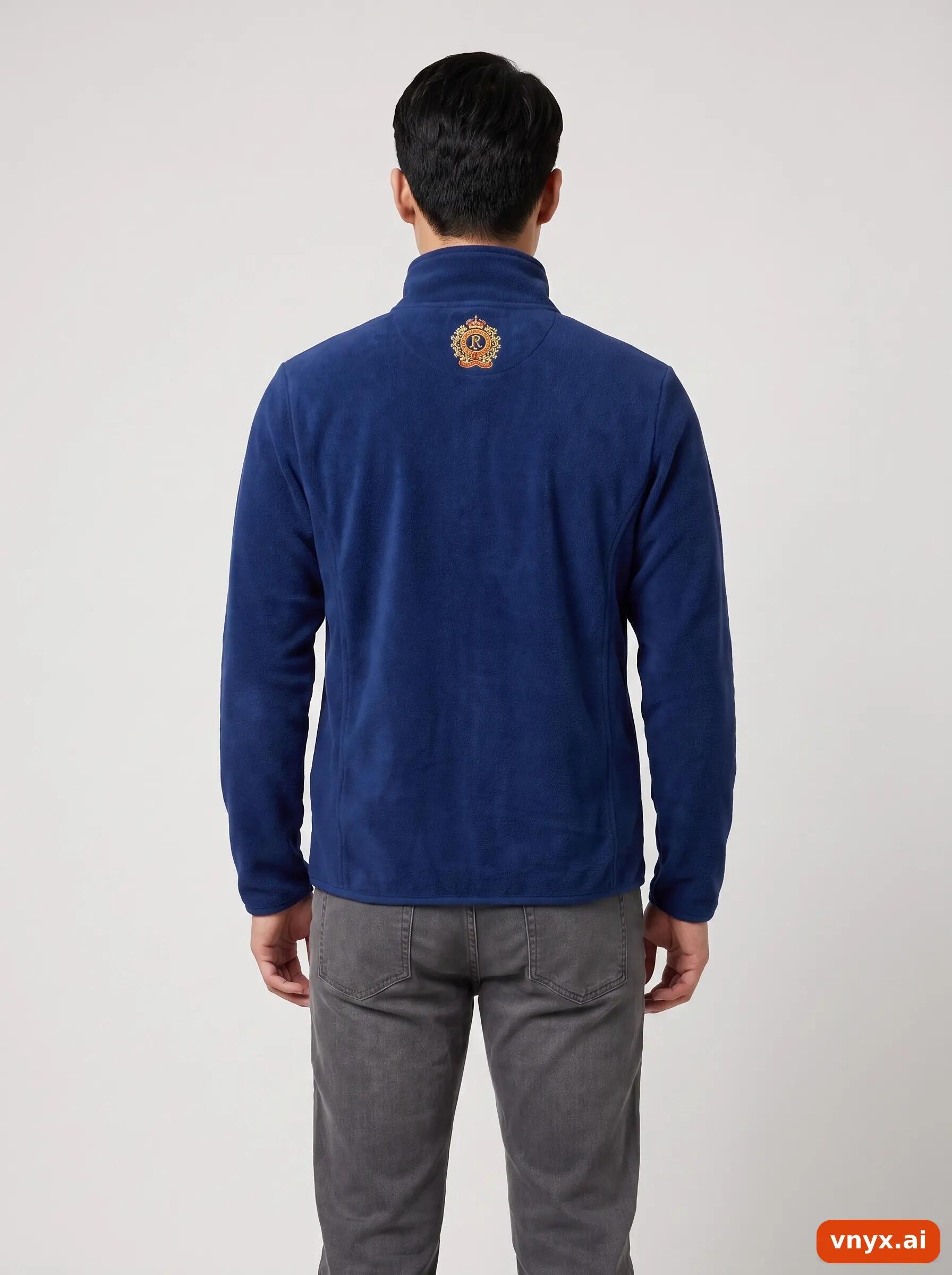 Second Life - Vintage Ralph Lauren Navy Fleece Jacket Men M 2/5