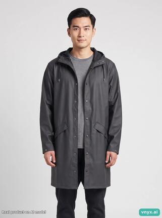 Second Life - Vintage RAINS Black Long Coat Men XS