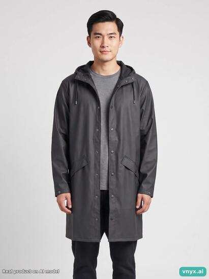 Second Life - Vintage RAINS Black Long Coat Men XS