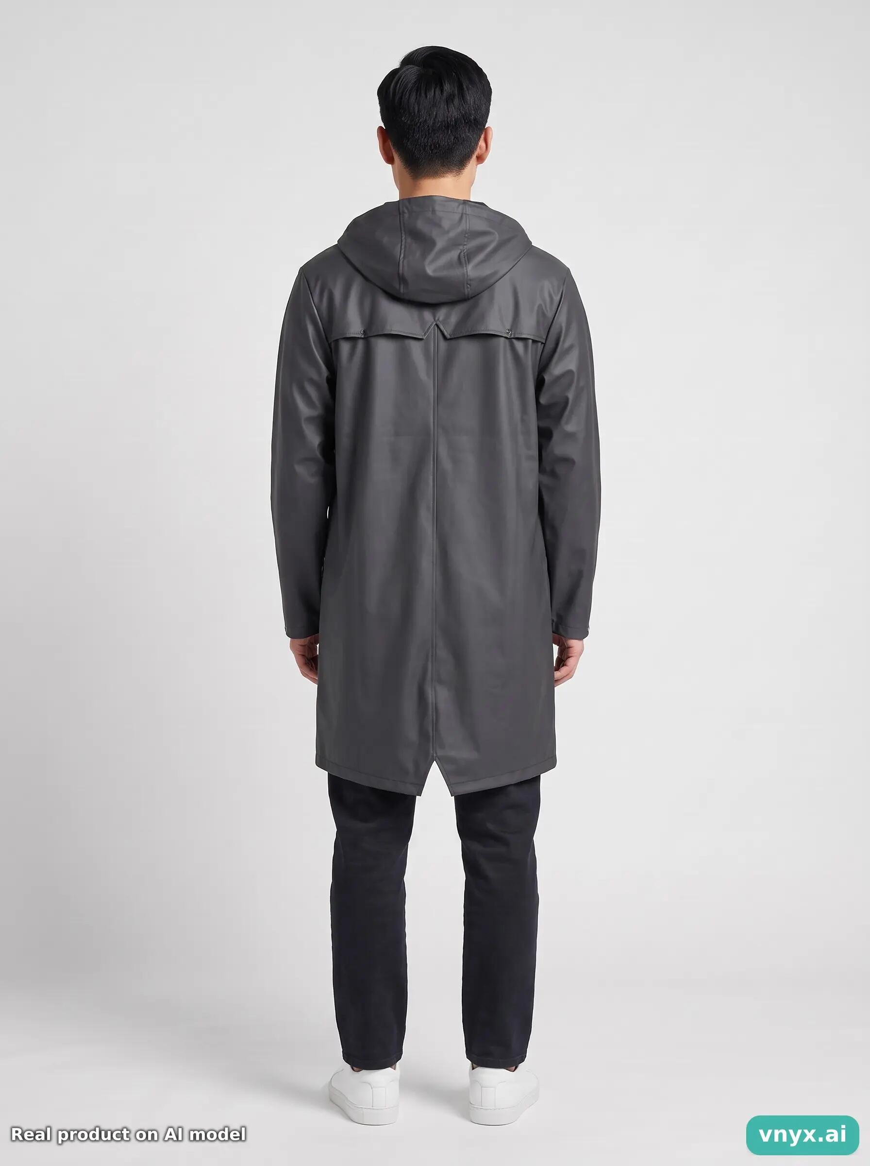 Second Life - Vintage RAINS Black Long Coat Men XS 2/5