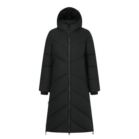 Veste Longue Matelassée Et Unie À Capuche Ajustable Et Amovible MERIDA Femme