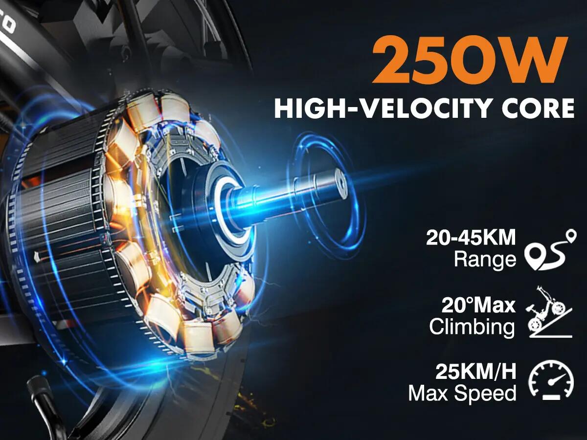 Bicicleta urbana elétrica BODYWEL T16PRO, motor 250W, 360Wh, 14 polegadas 4/8