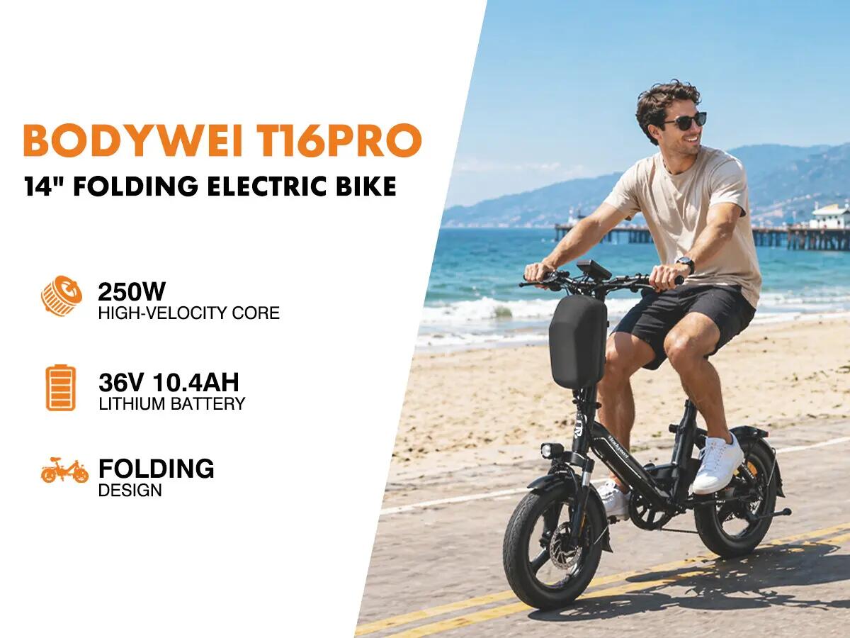 Bicicleta urbana elétrica BODYWEL T16PRO, motor 250W, 360Wh, 14 polegadas 3/8