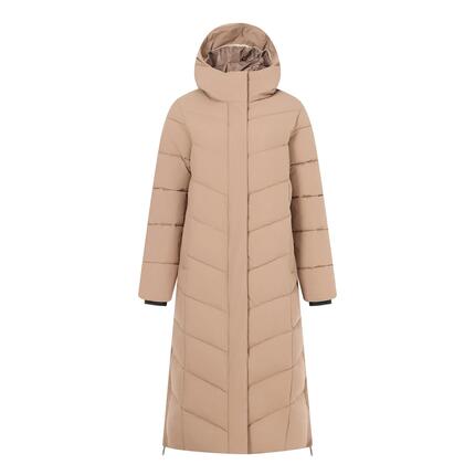 Veste Longue Matelassée Et Unie À Capuche ELORIA Femme (Kaki Foncé)