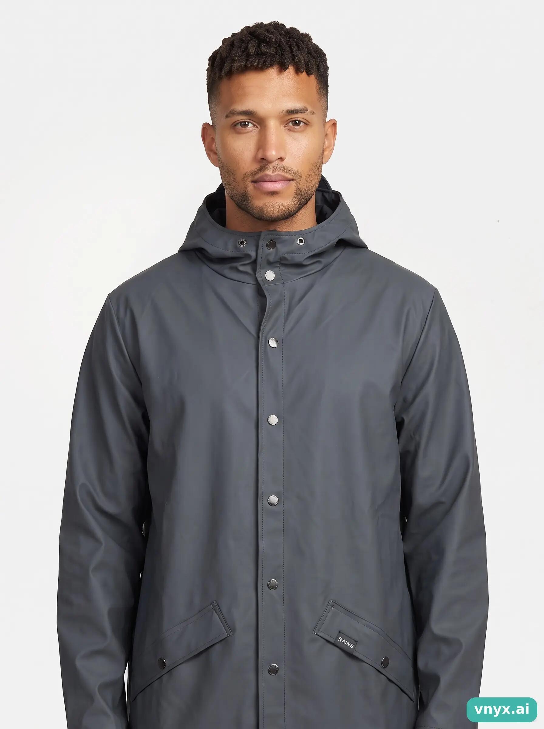 Second Life - Vintage RAINS Charcoal Jacket Outdoor Jacket Men S 5/5