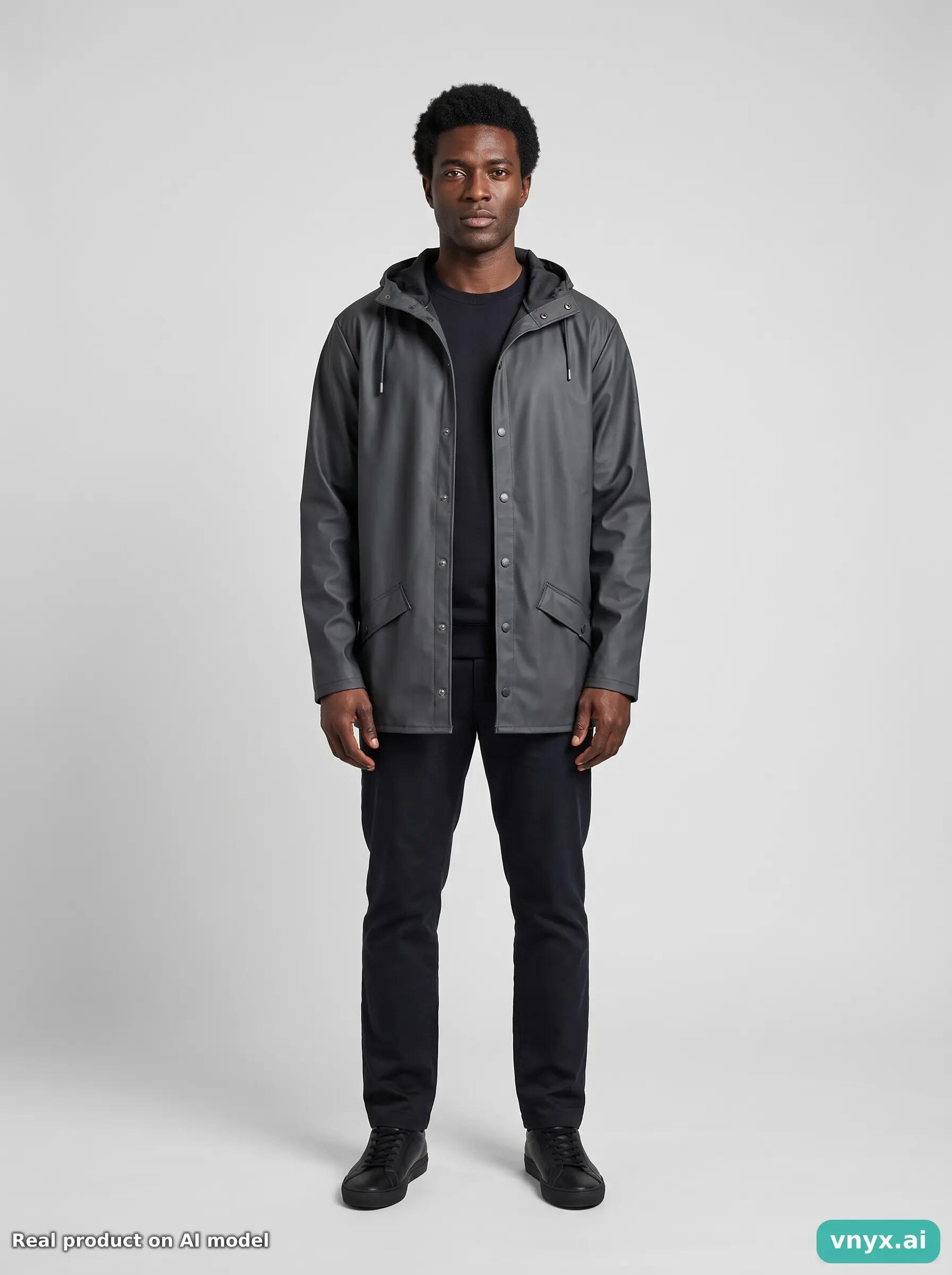 Second Life - Vintage RAINS Charcoal Outdoor Jacket Men L 3/5
