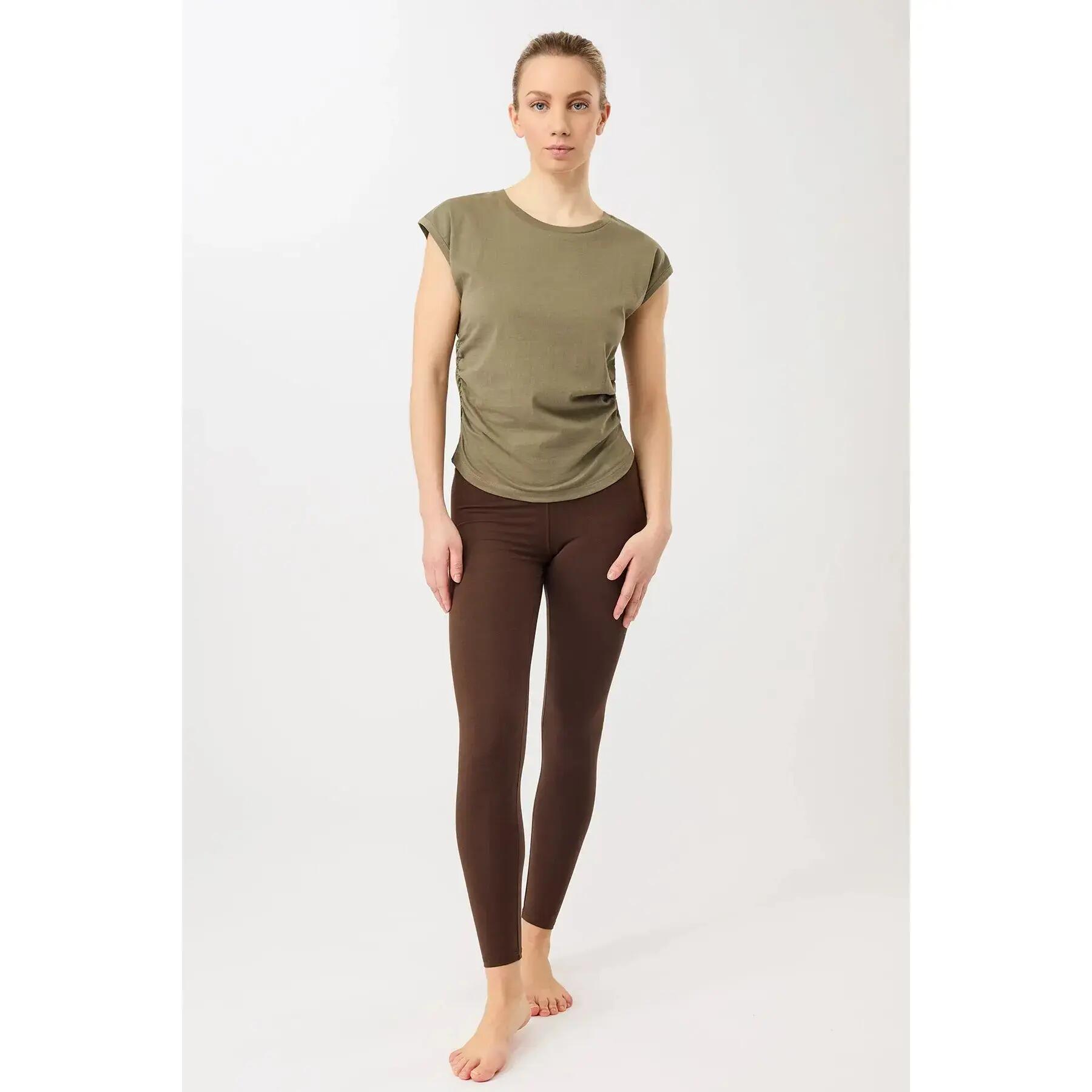 Damen-T-Shirt mit seitlichen Rüschen Mandala 3/4