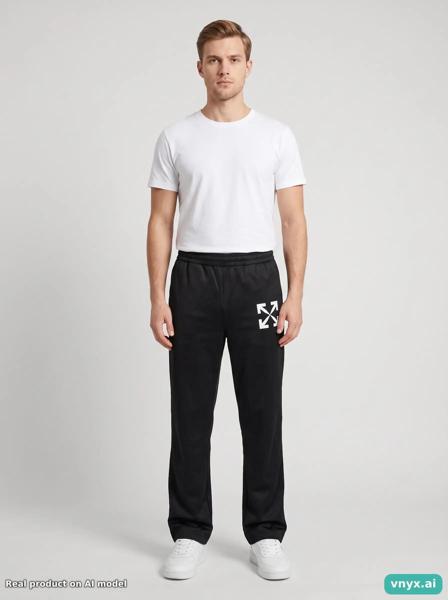 Second Life - Off-White Black Trousers Men M 3/5