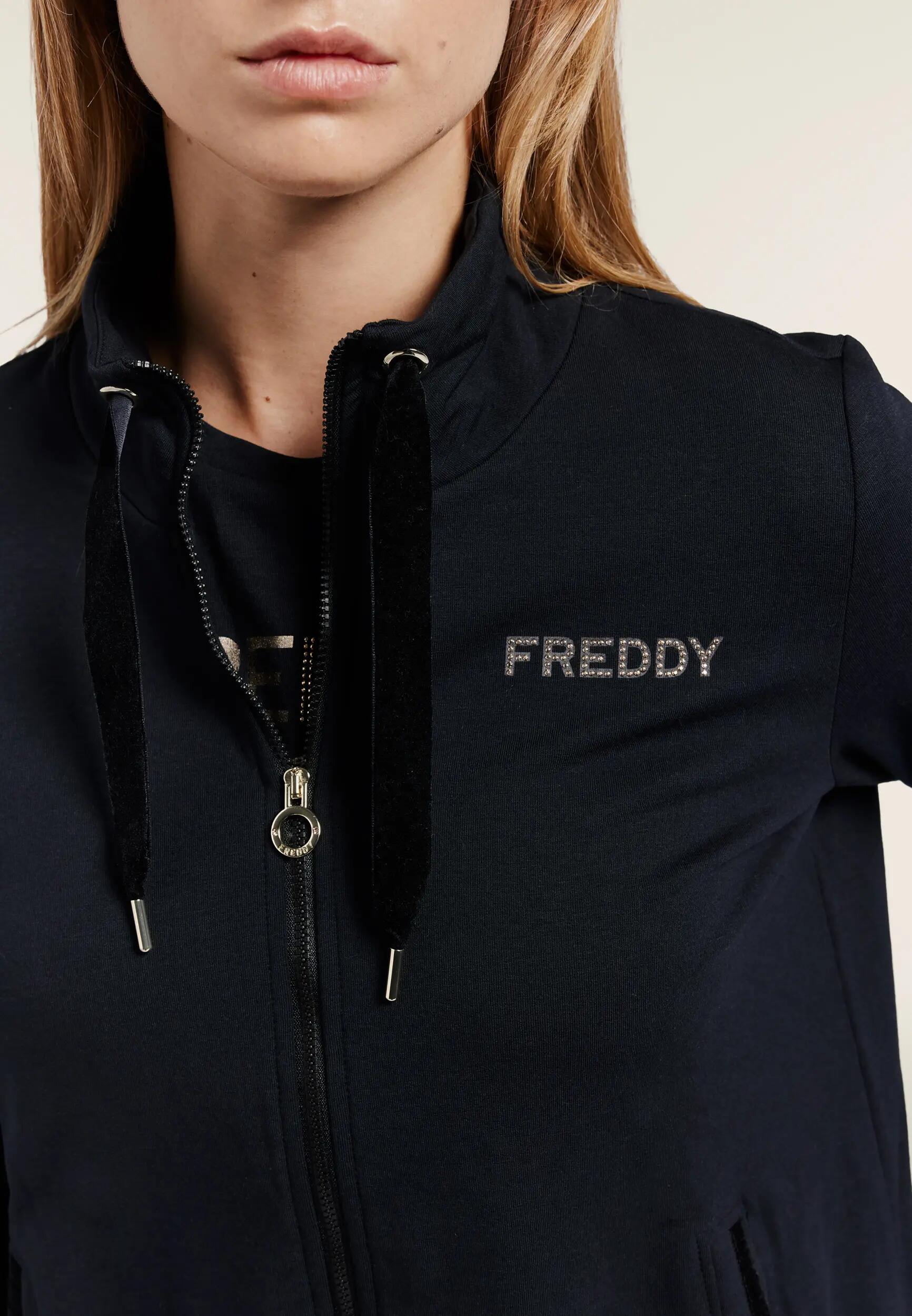 Sudadera para mujer con cuello alto, cremallera y abertura trasera 4/6