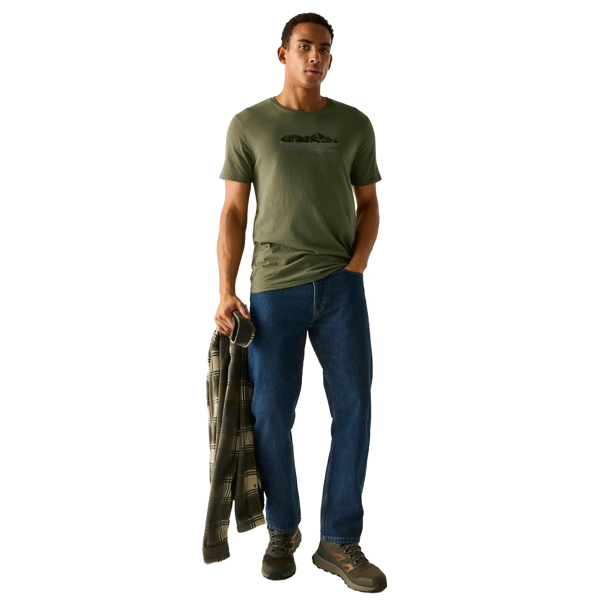 T-Shirt masculina Cline IX Mountain Reflection (Cáqui Escuro) 1/6