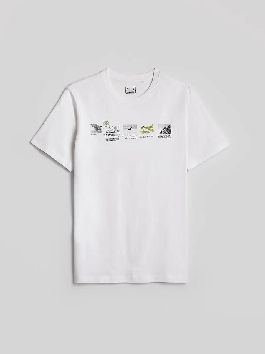 T-shirt regular z nadrukiem męski 4F 5/6