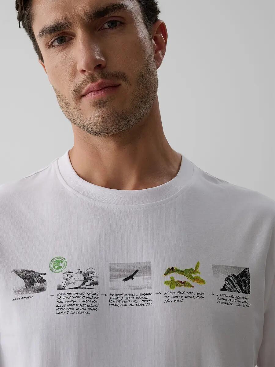 T-shirt regular z nadrukiem męski 4F 3/6