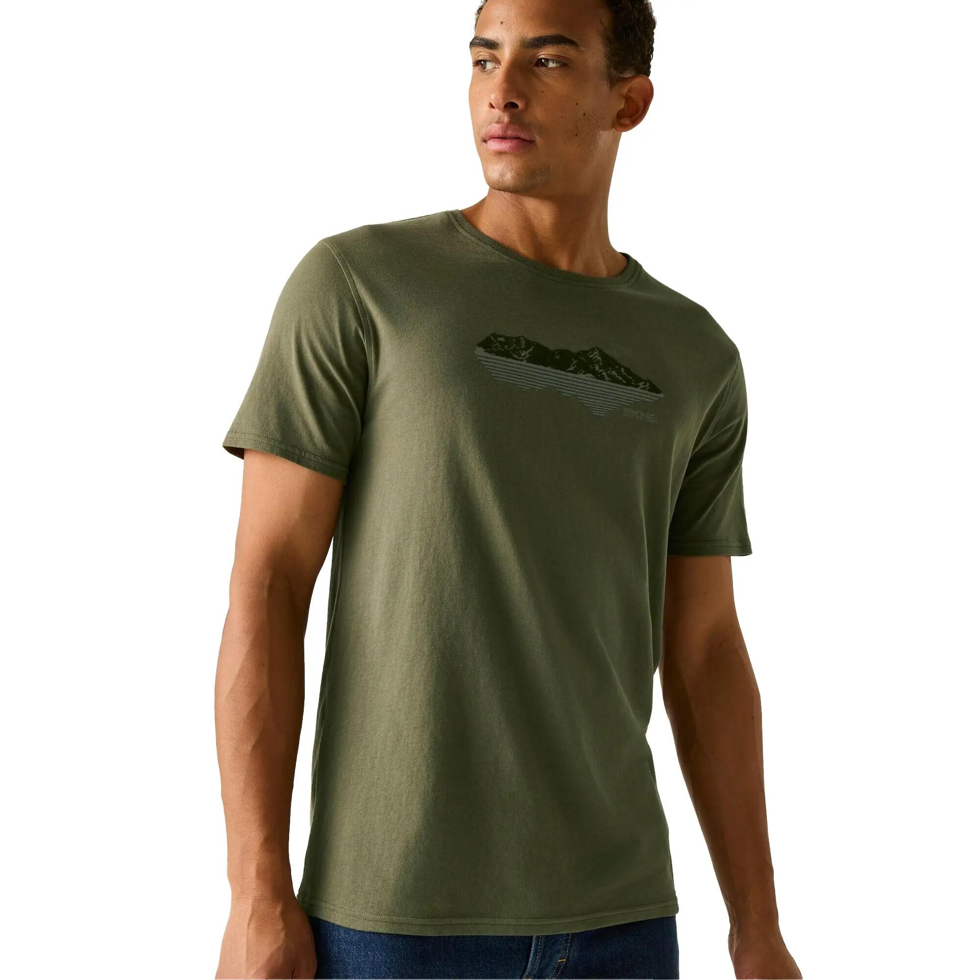 T-Shirt masculina Cline IX Mountain Reflection (Cáqui Escuro) 2/6