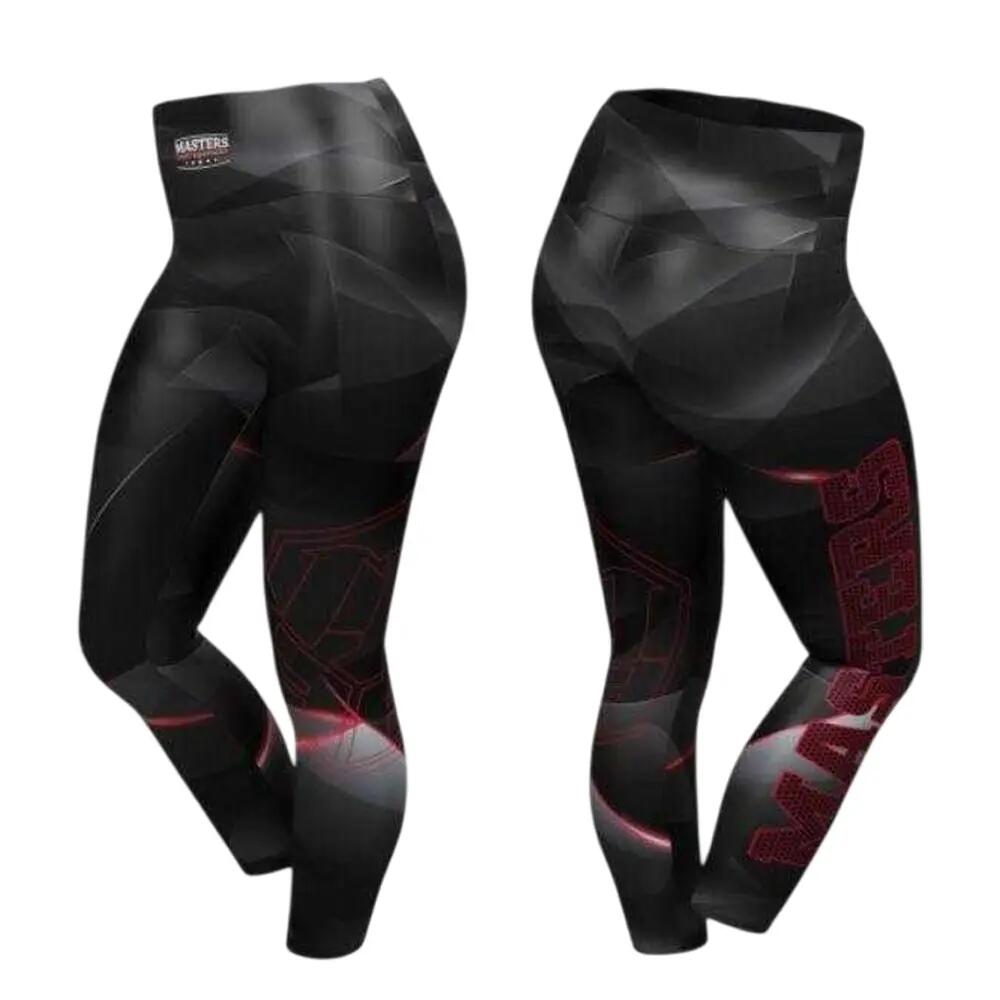 Dames Geometrische Legging (Zwart) 3/3