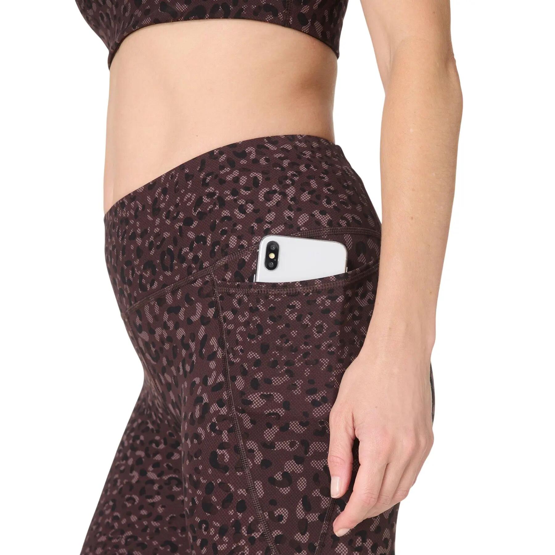 Leggings Power Diseño Estampado de Leopardo Ejercicio para Mujer Marrón 4/5
