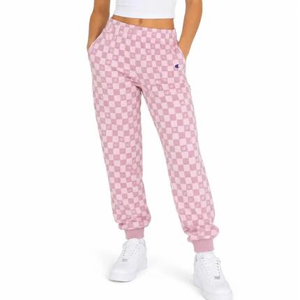 Pantalón de chándal Champion de felpa rosa a cuadros para niña
