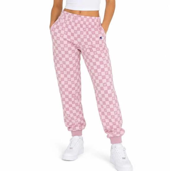 Pantalón de chándal Champion de felpa rosa a cuadros para niña