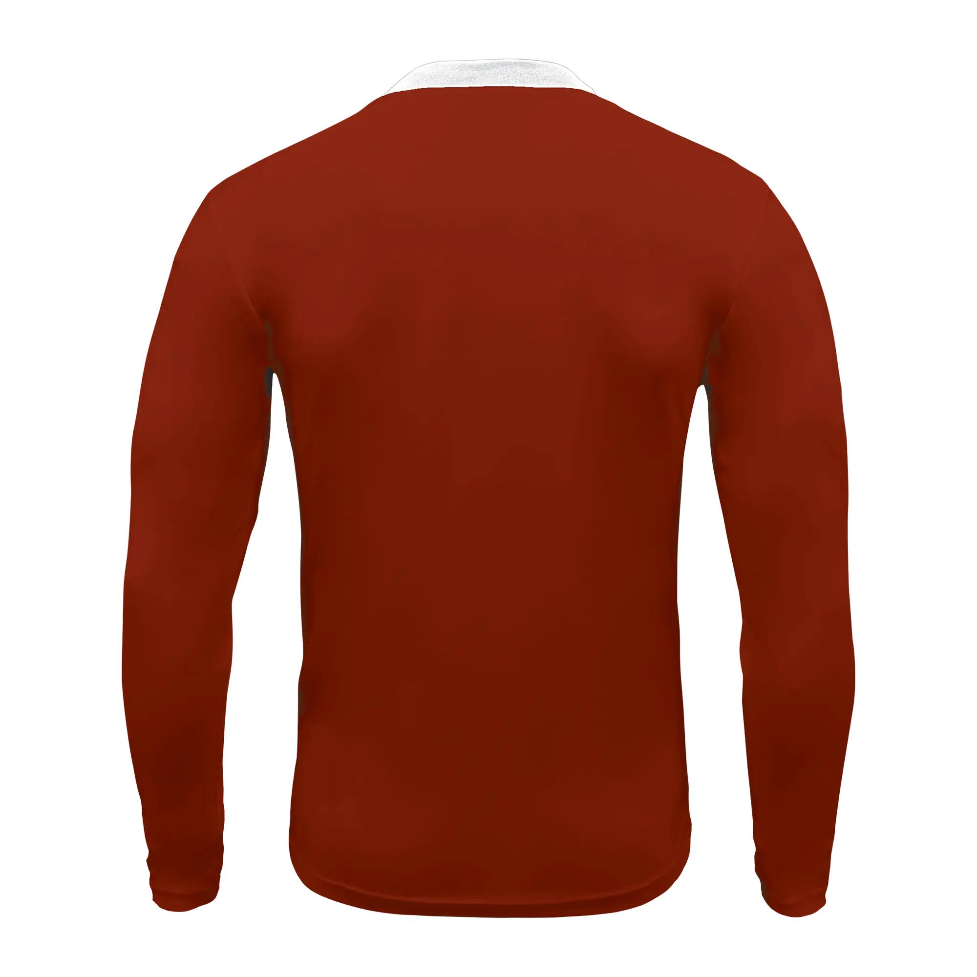 5-Pack Football Shirts DUSSELDORF Long Sleeve Burgundy-White - Size 2XS (Kids) 3/7