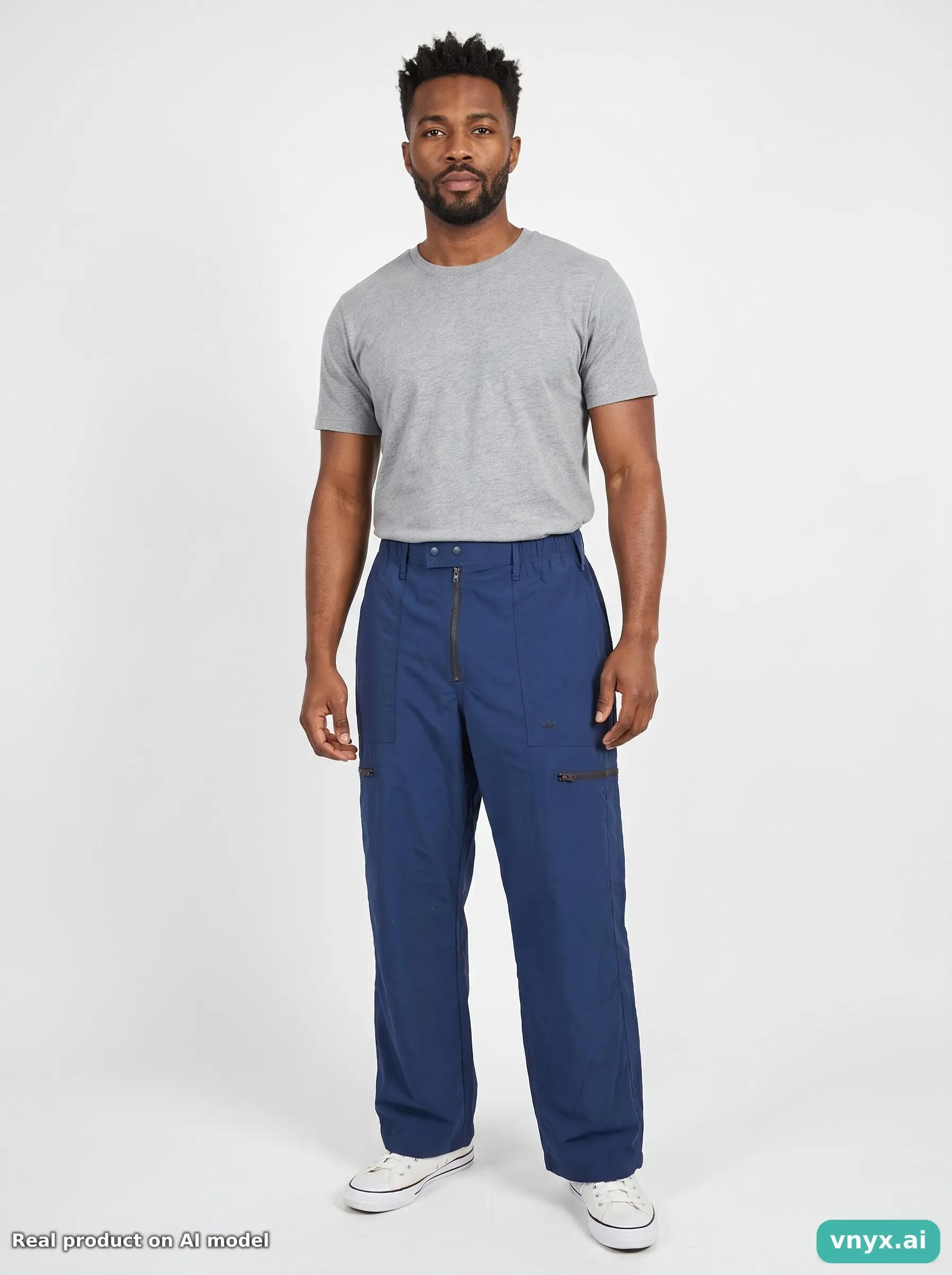 Second Life - Adidas Wales Bonner Navy Trousers Size L 3/5